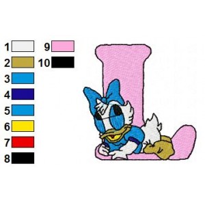 L Daisy Duck Disney Baby Alphabet Embroidery Design